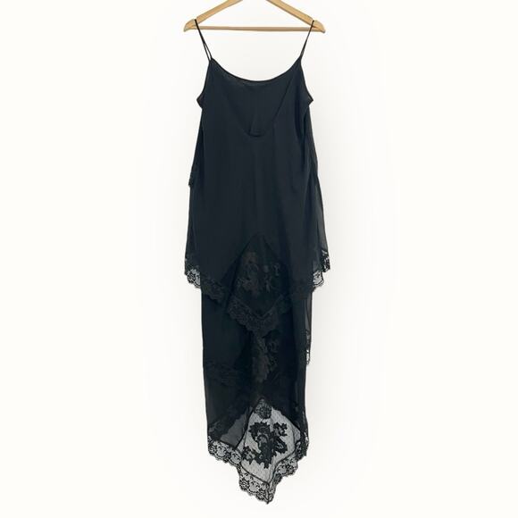 Victorias Secret Collection Black Tiered Lace L Y2k Witchy Whimsigoth Fairy Core - Picture 3 of 9